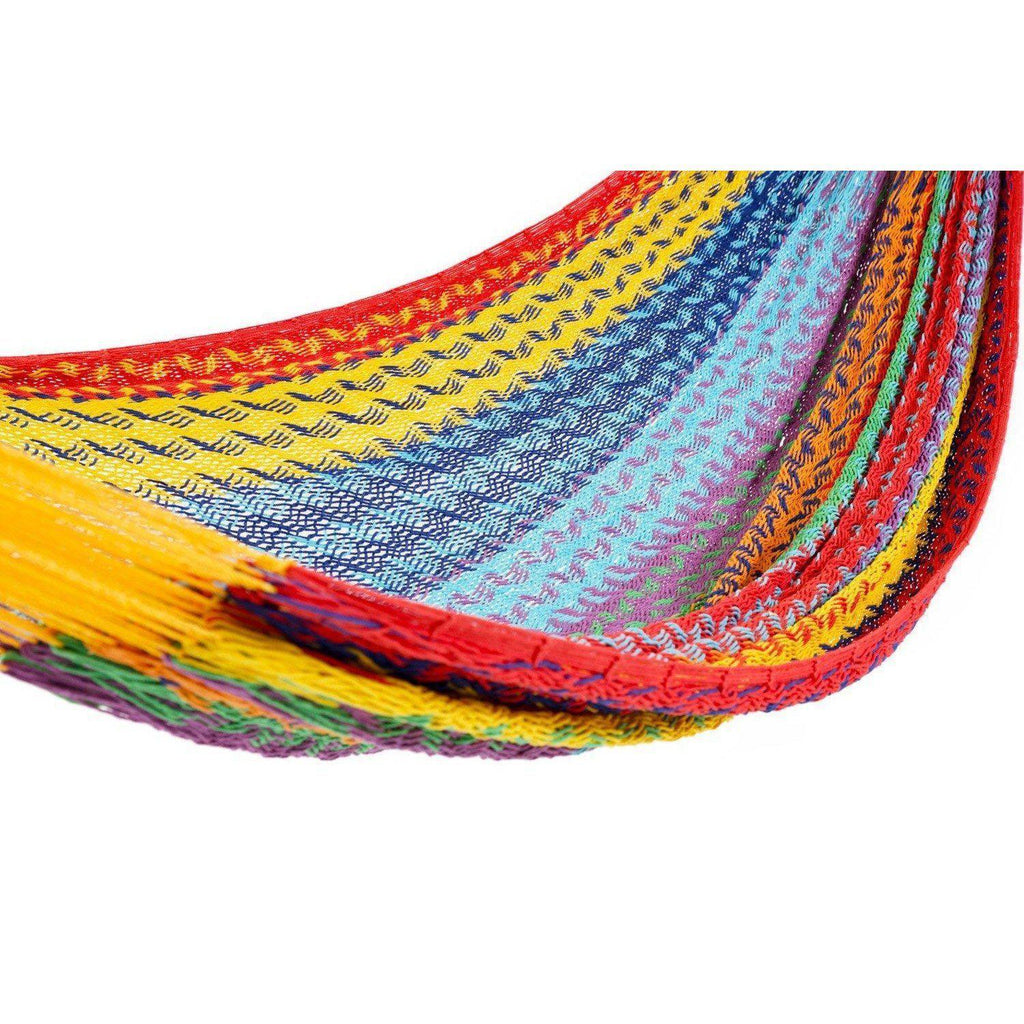 Deluxe Thick Weaved Mexican Hammock Cotton Multicoloured-Mexican Hammock-Hammock Heaven
