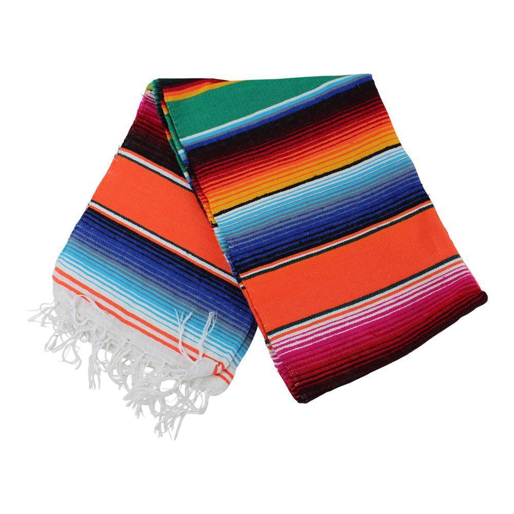 Genuine Mexican Sarape Blankets - Lots of Colours to choose-Sarapes-Orange-Large-Hammock Heaven