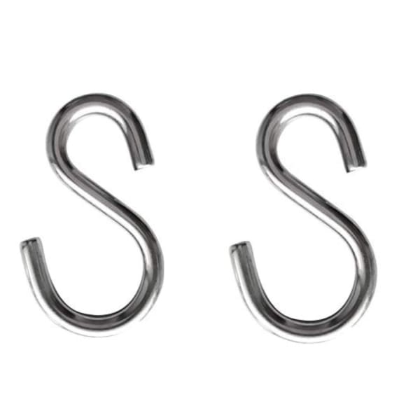 8 mm Stainless Steel Hammock S-hooks - Sold by the pair -