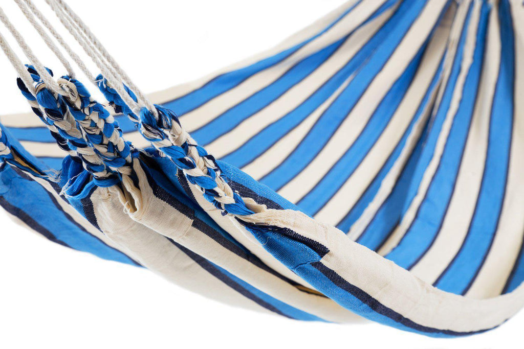 Ecuador Hammock Cotton Baby Blue & White-Ecuador Hammocks-Hammock Heaven