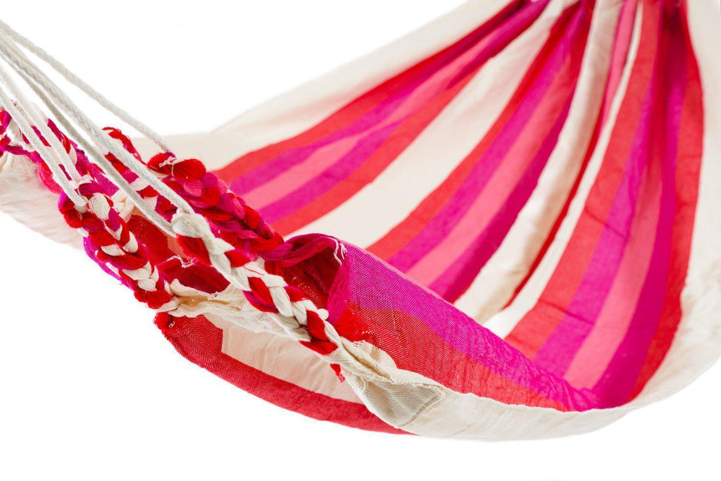 Ecuador Hammock Cotton Red, Pink & White-Ecuador Hammocks-Hammock Heaven