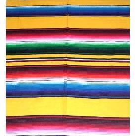 Genuine Mexican Sarape Blankets - Lots of Colours to choose-Sarapes-Yellow-Large-Hammock Heaven