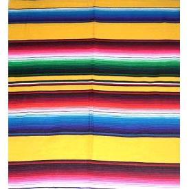 Genuine Mexican Sarape Blankets - Lots of Colours to choose-Sarapes-Yellow-Large-Hammock Heaven