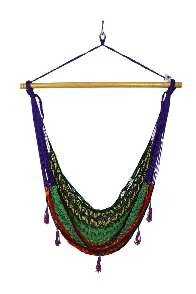 Mexican Hammock Chair - Cotton Multicoloured-Mexican Hammock-Extra Large-purple-Hammock Heaven
